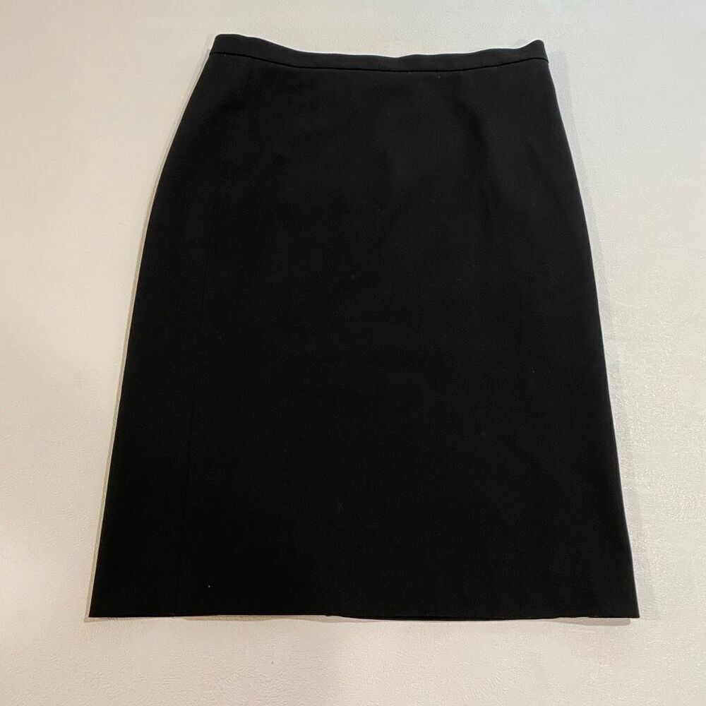 BCBGMAXAZRIA Black Lace-Up Faux Leather Trim Pencil Skirt Women’s Size 4